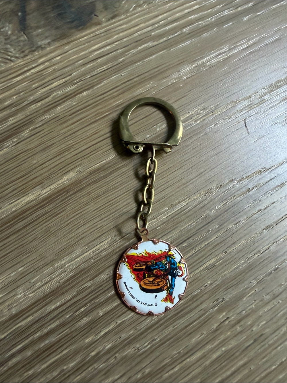 Ghost rider marvel comics Vintage Motorcycle Enamel Keychain 1977